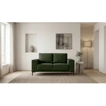 OTTO home 2-Sitzer OTTO HOME "Kompaktsofa Oland, Struktur, Flachgewebe, Luxus-Microfaser, Boucle", grün, B:164cm H:85cm T:83cm, 100% Polyester, Sofas, 164 cm, Wellenunterfederung, Skandi-Design, Metallfüße