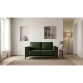 OTTO home 2-Sitzer OTTO HOME "Kompaktsofa Oland, Struktur, Flachgewebe, Luxus-Microfaser, Boucle", grün, B:164cm H:85cm T:83cm, 100% Polyester, Sofas, 164 cm, Wellenunterfederung, Skandi-Design, Metallfüße