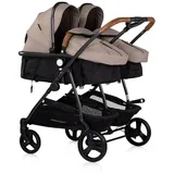 Chipolino Geschwisterkinderwagen Duo Smart klappbar umbaubar verstellbar Fußsack schwarz