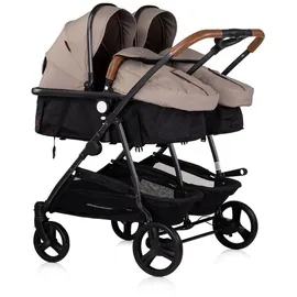 Chipolino Geschwisterkinderwagen Duo Smart klappbar umbaubar verstellbar Fußsack schwarz