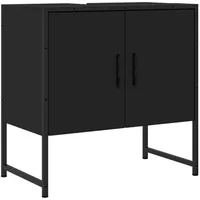 VidaXL Waschbeckenunterschrank Schwarz 60x33x60 cm Holzwerkstoff