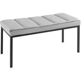 Riess-Ambiente Sitzbank PETIT BEAUTÉ 80cm grau Samt schwarzes Gestell