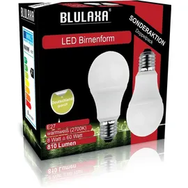 Blulaxa LED-Lampe E27 8W (60W) warmweiß, 2 Stück