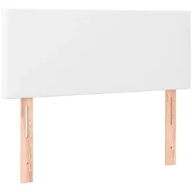 vidaXL Boxspringbett mit Matratze & LED Weiß 90x200 cm Kunstleder