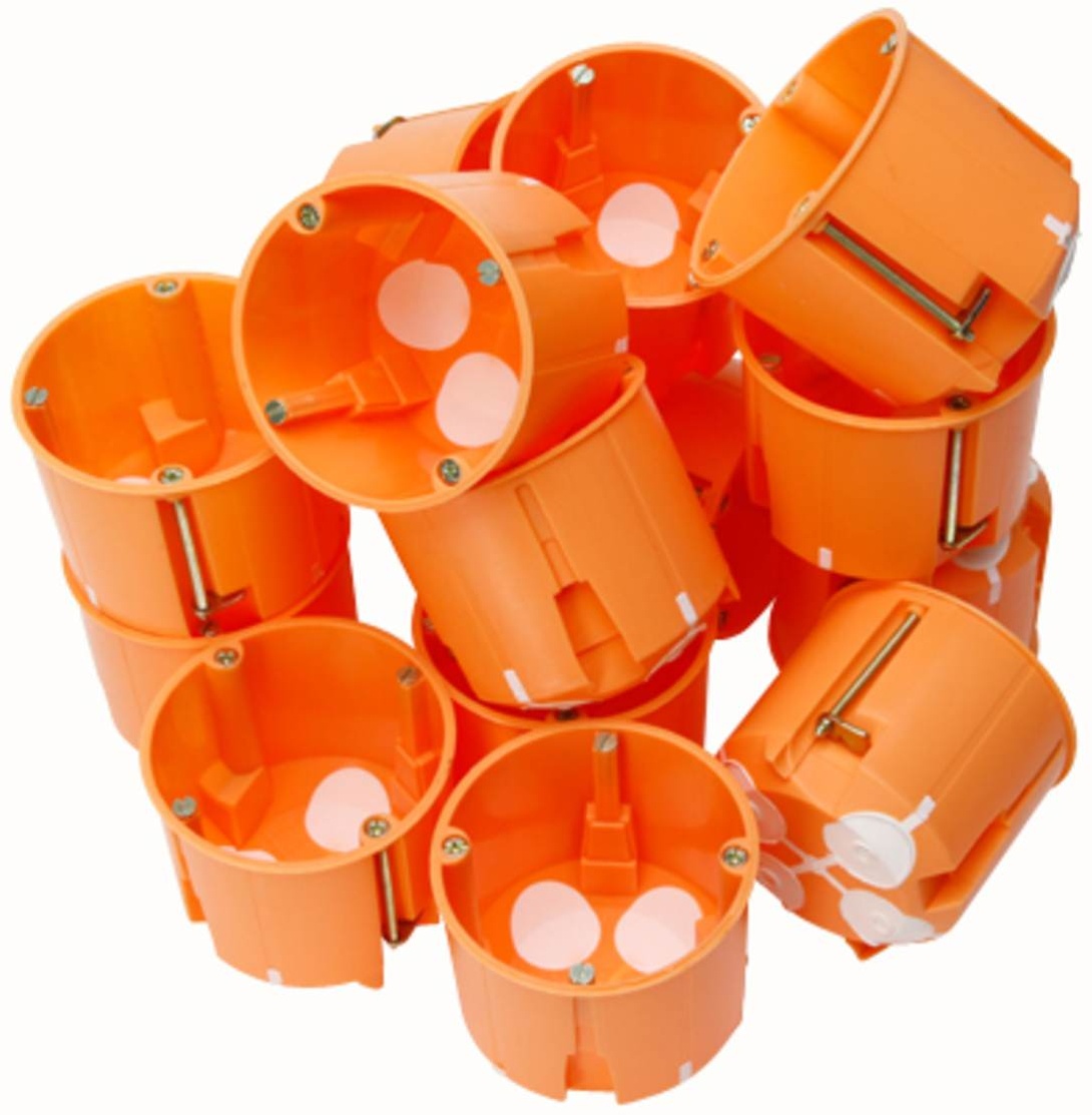 Kopp Hohlwandschalterdose mit Durchstoßmembran,winddicht, Isolierstoff, Orange