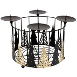 Trendline Adventskranz Metall Ø 27 x 16 cm schwarz-gold