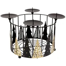 Trendline Adventskranz Metall Ø 27 x 16 cm schwarz-gold