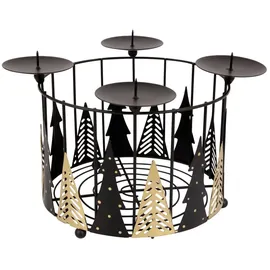 Trendline Adventskranz Metall Ø 27 x 16 cm schwarz-gold