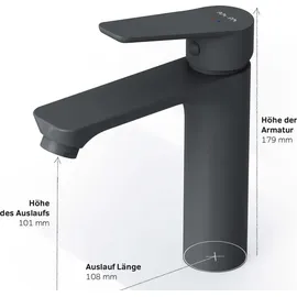 AM PM FTA02222 Einhandmischer Schwarz Matt