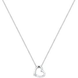 Elli DIAMONDS Halskette Herz Diamant Weiß Brillantschliff (0,015 ct) Silber