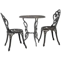 vidaXL Bistroset 3-tlg. Tisch Ø 59 x 62 cm bronze