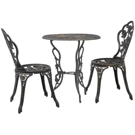 vidaXL Bistroset 3-tlg. Tisch Ø 59 x 62 cm bronze