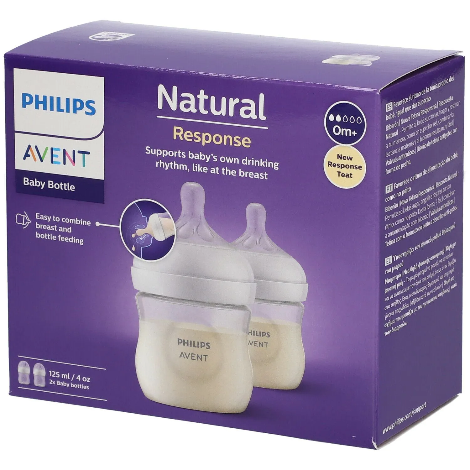 Philips Avent Natural Response Babyflaschen mit natürlicher Reaktion 2 x 125 ml Scy900/02