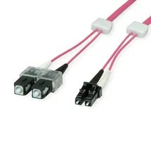 EasyLan LWL-LED-Patchkabel duplex 50/125μm OM4, LC/SC, violett, 10 m