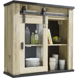 Home Affaire Hängeschrank Sherwood mit Scheunentorbeschlag aus Metall, Höhe 90 cm beige