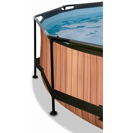 EXIT TOYS Wood Pool 360 x 76 cm inkl. Filterpumpe und Sonnensegel