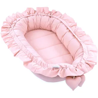 Totsy Baby Babynest babynestchen neugeborene mit tragegriff 90 x 50 cm baby nestchen tragbar nest für bett kinder kuschelnest coccon für Jungen und Mädchen Schmutziges Rosa