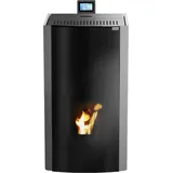 Woody Total Glass – Wasserführender Pelletofen 18 kW | A++ | Metallic | Doppeltür