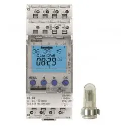 Theben LUNA 122 top3 RC AL, Digitaler 2-Kanal Dämmerungsschalter, integrierte Wochenschaltuhr,  Externer Aufbau-Lichtsensor