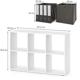 Vicco Bücherregal 72,6 x 107,2 x 29 cm Weiß