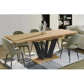 ENDO Möbel Alex 130-210 cm Säulentisch schwarz