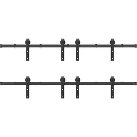 vidaXL Schiebetürbeschlag-Set 400 cm Stahl Schwarz