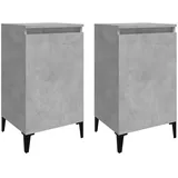 vidaXL Nachttische 2 Stk. Betongrau 40x35x70 cm Holzwerkstoff