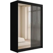 altdecor Schiebetürenschrank VESLI 150 x 215 x 61 cm Schwarz