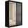 altdecor Schiebetürenschrank VESLI 150 x 215 x 61 cm Schwarz