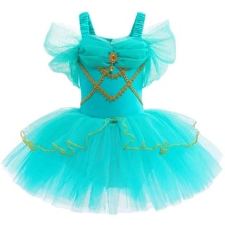 Lito Angels Prinzessin Jasmin Ballettkleid Ballerina Kostüm für Kinder Mädchen, Ballett Kleid Tutu Tanzkleid, Größe 7-8 Jahre 128 (Tag-Nummer 140)