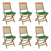 vidaXL Klappbare Gartenstühle 57 x 57 x 91 cm grün 6 St.