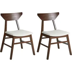 Esszimmerstuhl 2er Set HOPKINS Holz Dunkelbraun