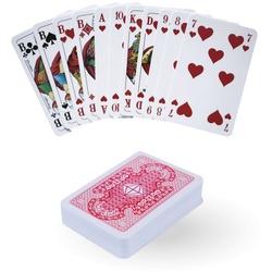 Bestlivings Spielesammlung, Gesellschaftsspiel 06671 Spielkarten, Kartenspiel 55 Blatt – Profiqualität Rommé Bridge Canasta Poker Skat blau|bunt|rot
