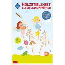 Peter Bausch GmbH & Co. KG PEBARO 475 - Holzstiele-Set Elfen und Einhörner, 11-teilig, Laser cut Deko-Stecker, Bastelset