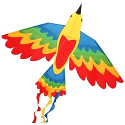CiM Flug-Drache Bird Drachen RAINBOW, 164x105cm mit drei Streifenschwänzen inkl. Drachenschnur
