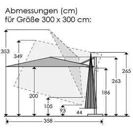 Schneider Schirme Rhodos Twist 300 x 300 cm Natur