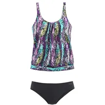 LASCANA Tankini Damen Schwarz/Mehrfarbig 54