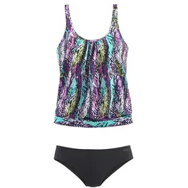 LASCANA Tankini Damen Schwarz/Mehrfarbig 54