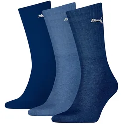 PUMA Unisex Sport-Socken, Vorteilspack - Sport Crew Lightweigth, Tennissocken, uni Blau 43-46 6er Pack (2x3P)