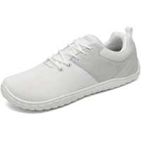 SAGUARO Barfußschuhe Wish I- Barfußschuhe Herren Damen Knit Barfussschuhe Leicht Barfuss Schuhe Weit Zehenschuhe Minimalistische Hallenschuhe Outdoor Fitnessschuhe Freizeitschuhe Weiß, Gr.39 - 39 EU