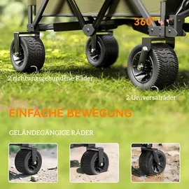 Outsunny Bollerwagen Faltbarer Handwagen bis 120 kg Grün