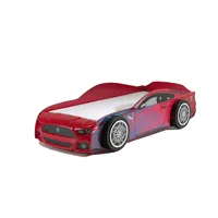 Natur24 Kinderbett Autobett Power 90 x 200 cm MDF rot