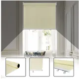 Rollo Verdunklungsrollo Außenrollo Wetterfest Rollo Sonnenschutz, AUFUN, für Fenster, Außen beige 100 cm x 140 cm