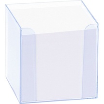 Folia Zettelbox LUXBOX transparent inkl. 800 Notizzettel weiß