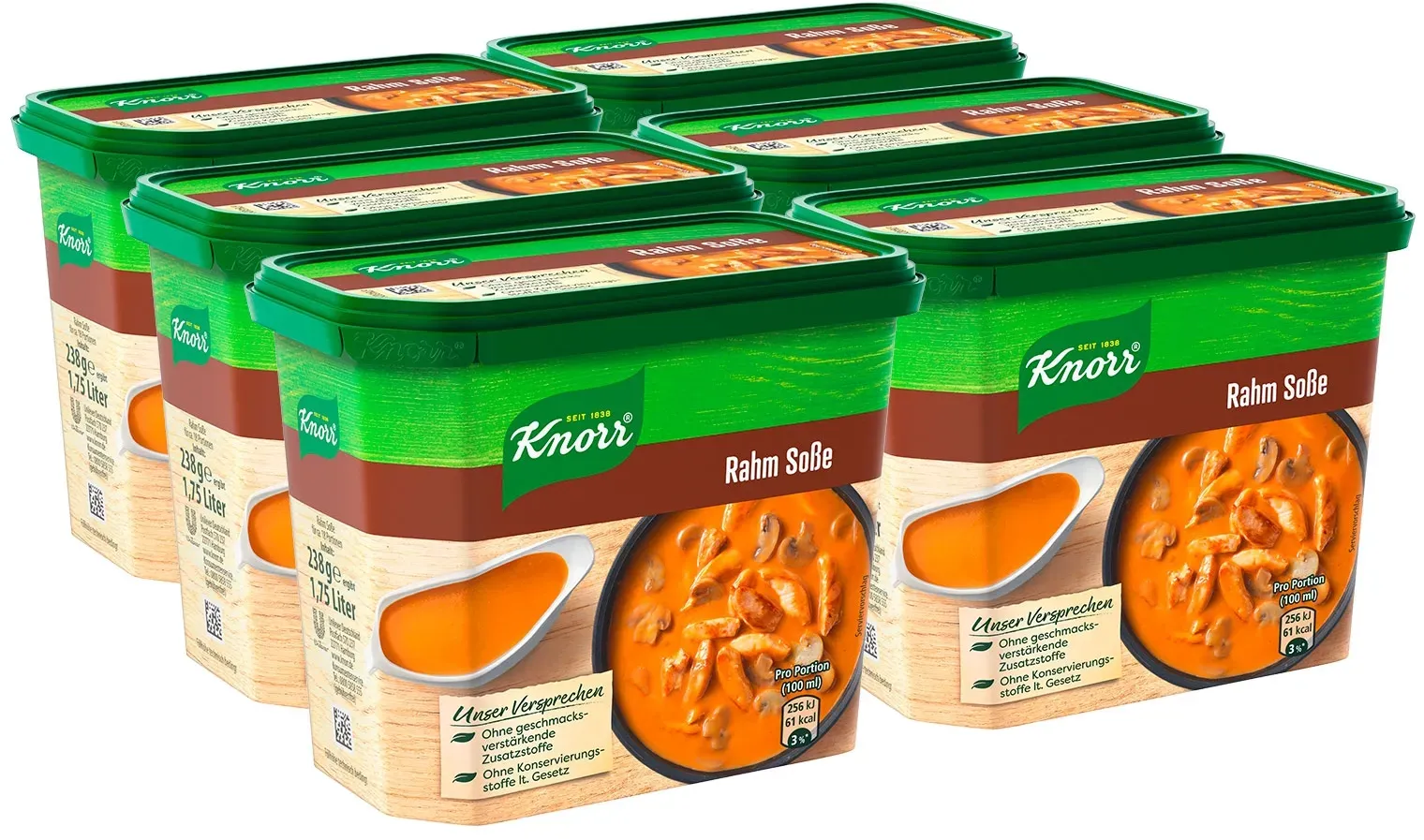 Knorr Rahm Soße ergibt 1,75 Liter, 6er Pack