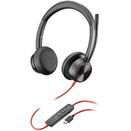 Poly Blackwire 8225 USB-C Stereo-Headset + USB-C/A-Adapter, ANC, MS-Teams