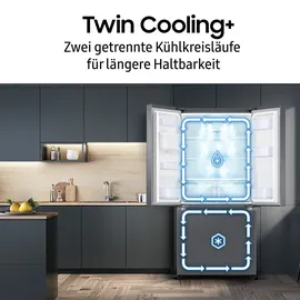 Samsung RF50C530ES9EF French Door (495 l, 1776 mm hoch, Edelstahl)