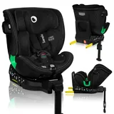 Lionelo Kindersitze Harmony i-Size, 360° EasyTurn Basis, ISOFIX und Stützfuß, BuckleAlarm, Side Impact Guard, Verstellbare Kopfstütze und Rück... - Schwarz