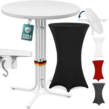 CASARIA Stehtisch Ø 80 x 110 cm Schwarz/Weiß klappbar