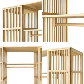 [en.casa] Garderobenschrank Hudiksvall 185 x 140 x 45 cm Beige